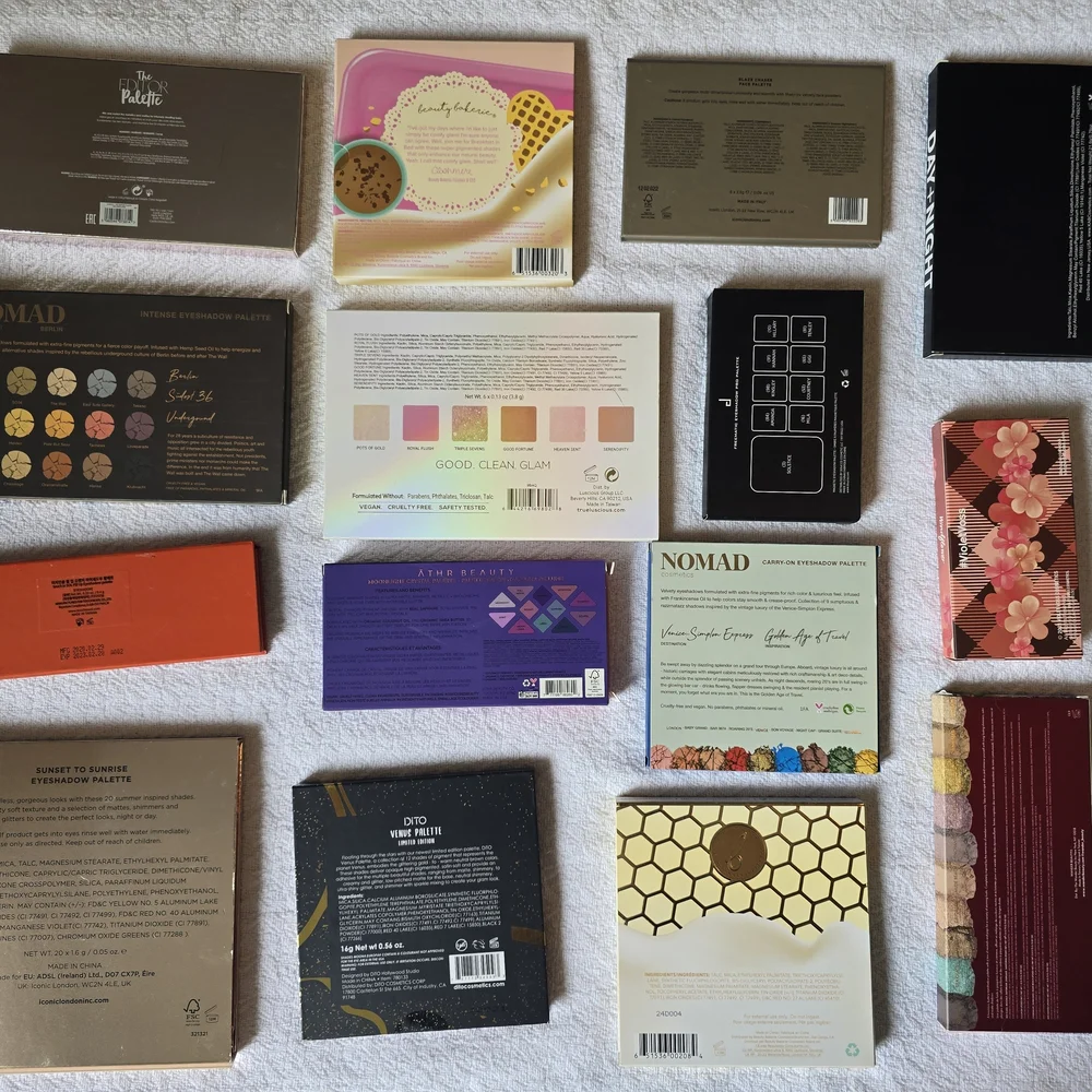 15 High End Eyeshadow Palette Lot, Ipsy, Violet Voss, Iconic London, Ciate, etc.
